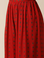 HERE&NOW Women Red Ethnic Motifs Printed Kurta with Palazzos