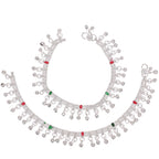 AanyaCentric Silver Plated Traditional Anklets Payal - Classic and Stylish for Women and Girls - Distacart