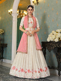 Myra Pearl White Georgette Embroidered Designer Lehenga