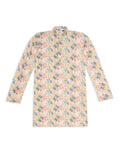 Chilins Ethnic Wear Stylish Printed Embroidery Pink Kurta for Boys