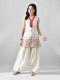 Myshka Women Off White Embroidered Short Kurta With Farsi Salwar - Distacart