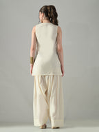Myshka Women Off White Embroidered Short Kurta With Farsi Salwar - Distacart