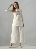 Myshka Women Off White Multicolor Thread Embroidered Co-Ord Set - Distacart