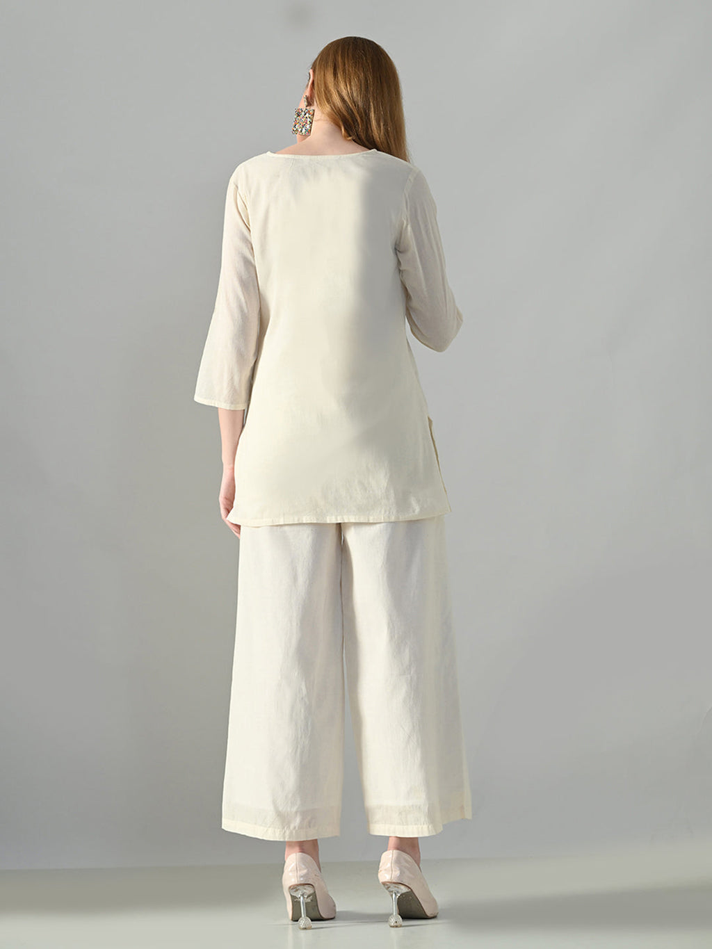 Myshka Women Off White Multicolor Thread Embroidered Co-Ord Set - Distacart
