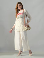 Myshka Women Off White Multicolor Thread Embroidered Co-Ord Set - Distacart