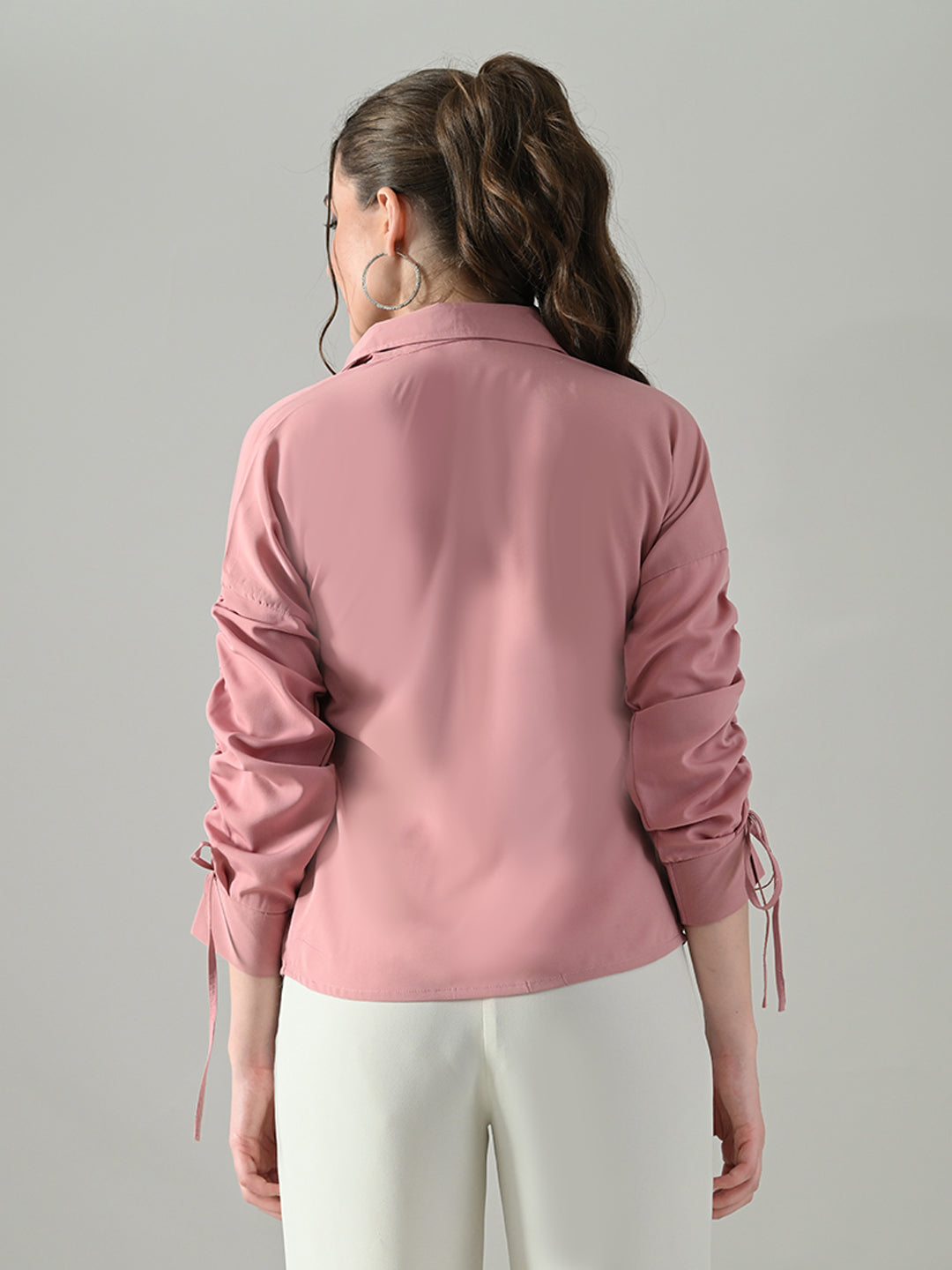 Myshka Women Pink Lace Embellished Shirt - Distacart