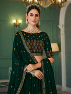 Myra Green Georgette Embroidered Designer Lehenga