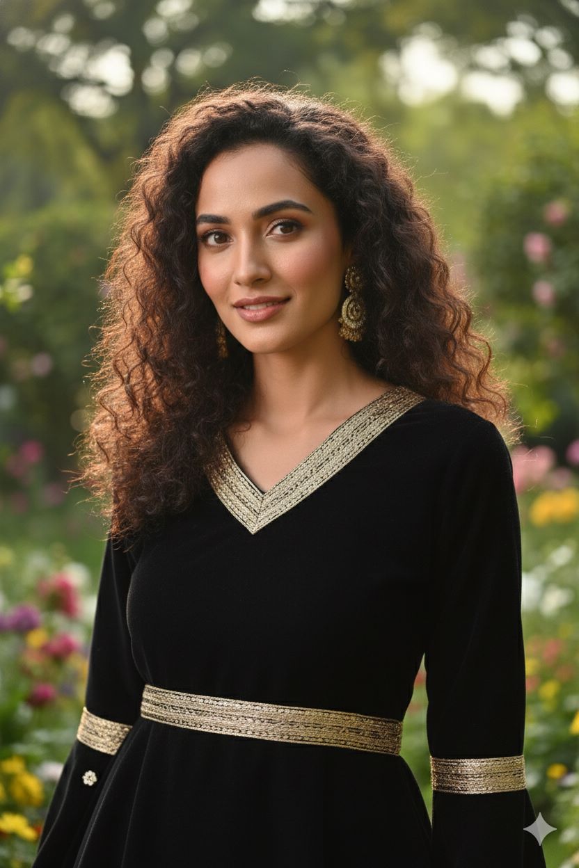 Myshka Women Black Velvet Peplum Top with Belt & Trouser Co-ord Set - Distacart