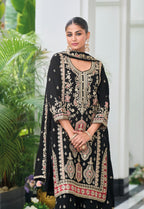 Anaita Black Heavy Chinon With Embroidery Readymade Sharara Suit - Distacart
