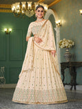 Myra Beige Georgette Embroidered Designer Lehenga