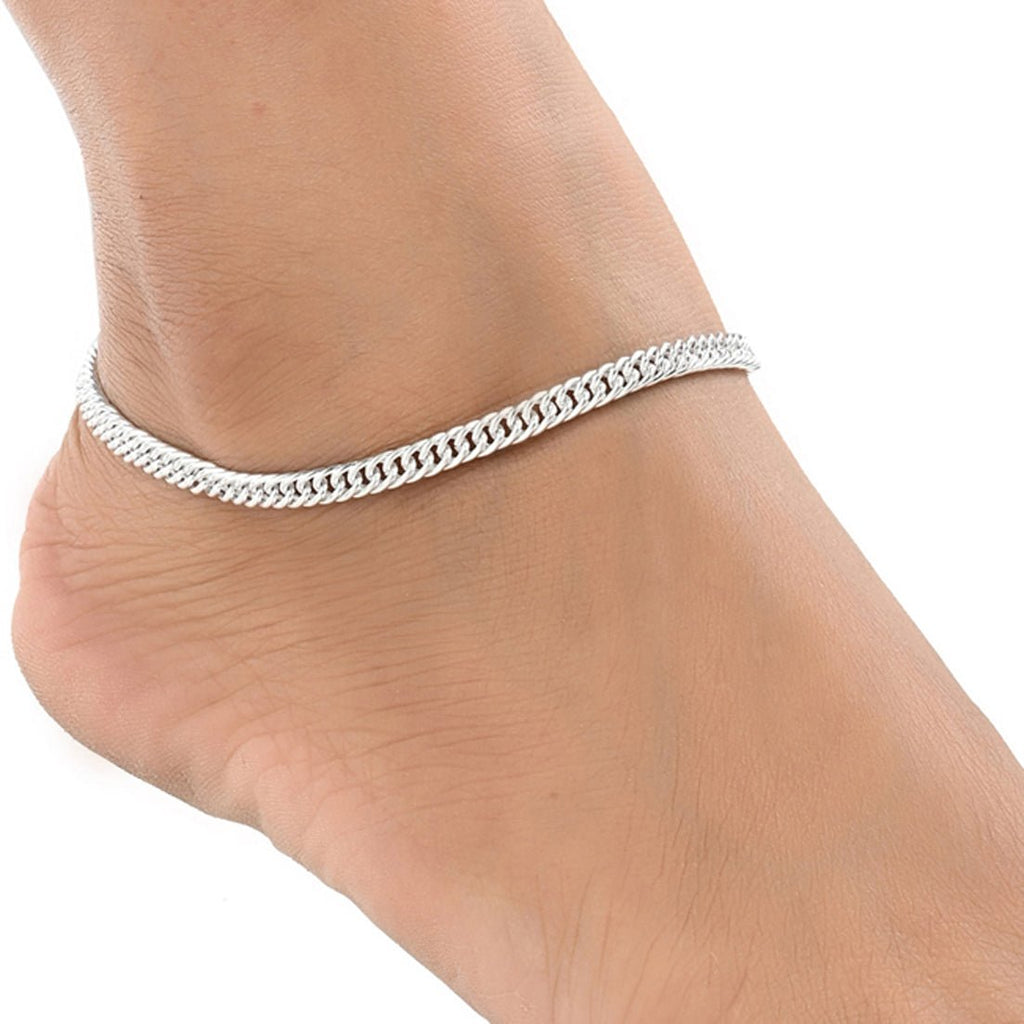 AanyaCentric Silver Plated Traditional Anklets Payal - Classic and Stylish for Women and Girls - Distacart