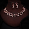 Tehzeeb Creations Maroon Colour Sparkle Stone Studded Necklace With Earrings