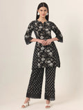 Yufta Black Pure Cotton Co Ord Set