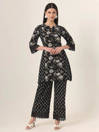 Yufta Black Pure Cotton Co Ord Set
