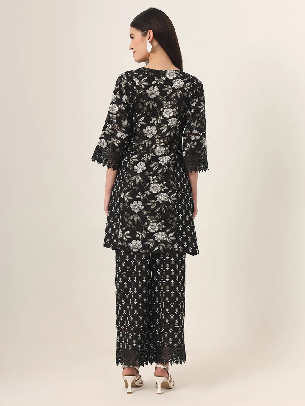 Yufta Black Pure Cotton Co Ord Set