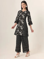 Yufta Black Pure Cotton Co Ord Set
