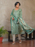 Vaasva Women's Dark Green Green Silk Digital Printed Suit Set