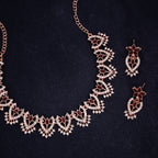 Tehzeeb Creations Maroon Colour Sparkle Stone Studded Necklace With Earrings