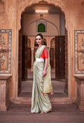 Anaita Light Green Pure Satin Silk With Zari Weaving Saree With Blouse - Distacart