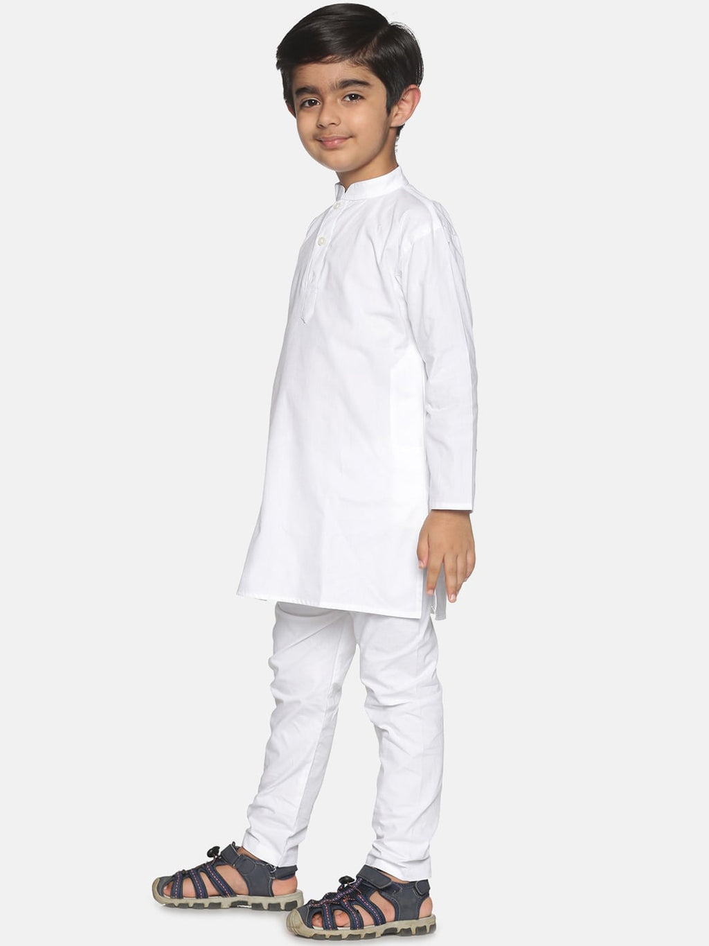 Sethukrishna Boys White Pure Cotton Kurta with Pyjamas