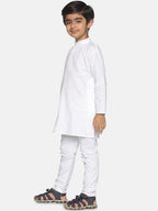 Sethukrishna Boys White Pure Cotton Kurta with Pyjamas