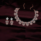Tehzeeb Creations Sky Blue Colour Sparkle Stone Studded Necklace With Earrings