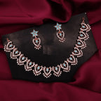 Tehzeeb Creations Sky Blue Colour Sparkle Stone Studded Necklace With Earrings