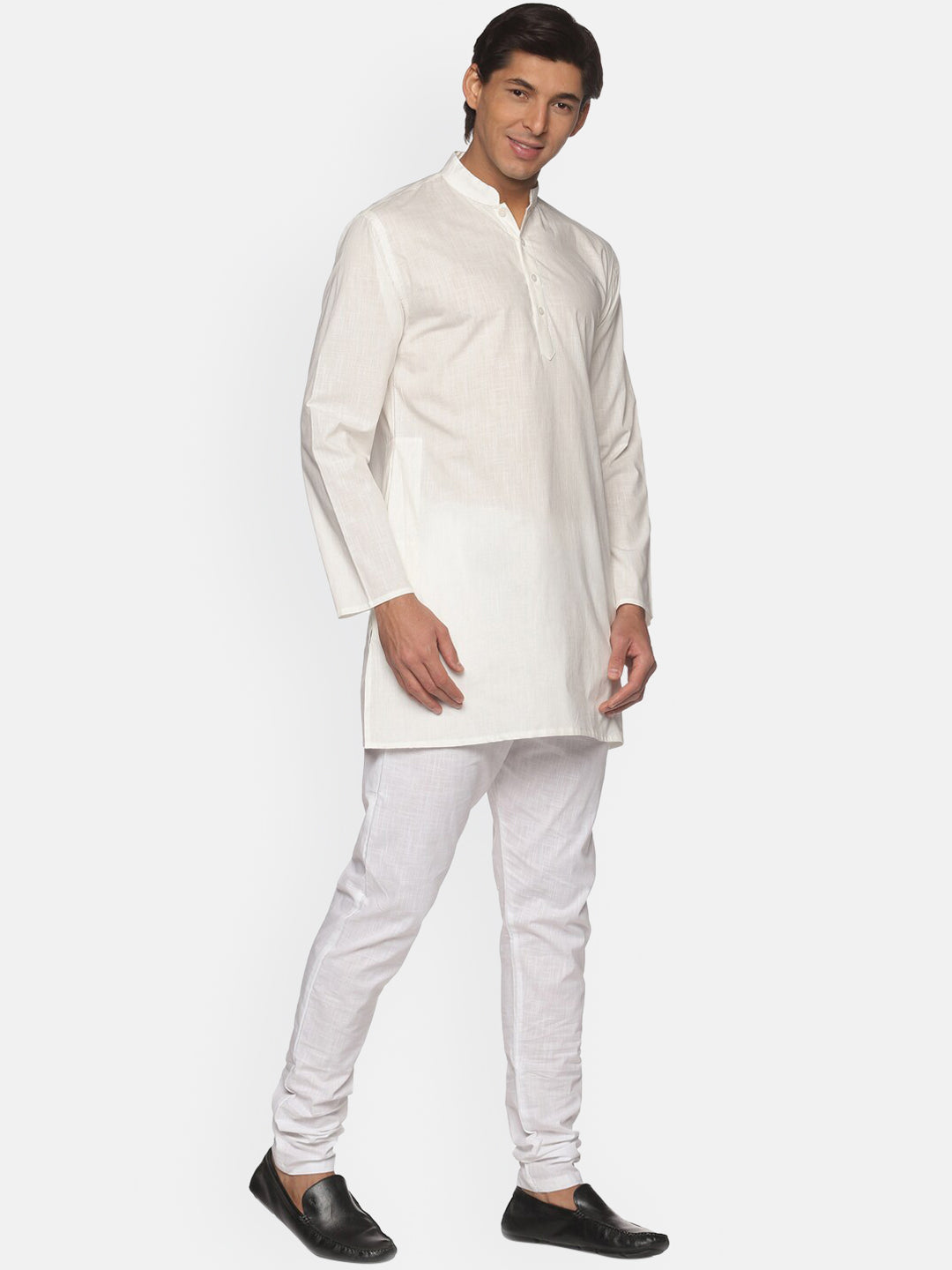 Sethukrishna Men Cream-Coloured Striped Pure Cotton Kurta with Pyjamas - Distacart