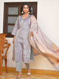 Vaasva Women's Shadow Grey Tissue Shimmer Digital Printed Suit Set