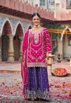 Anaita Rani Pink Premium Embroidered Chinon Readymade Salwar Suit - Distacart