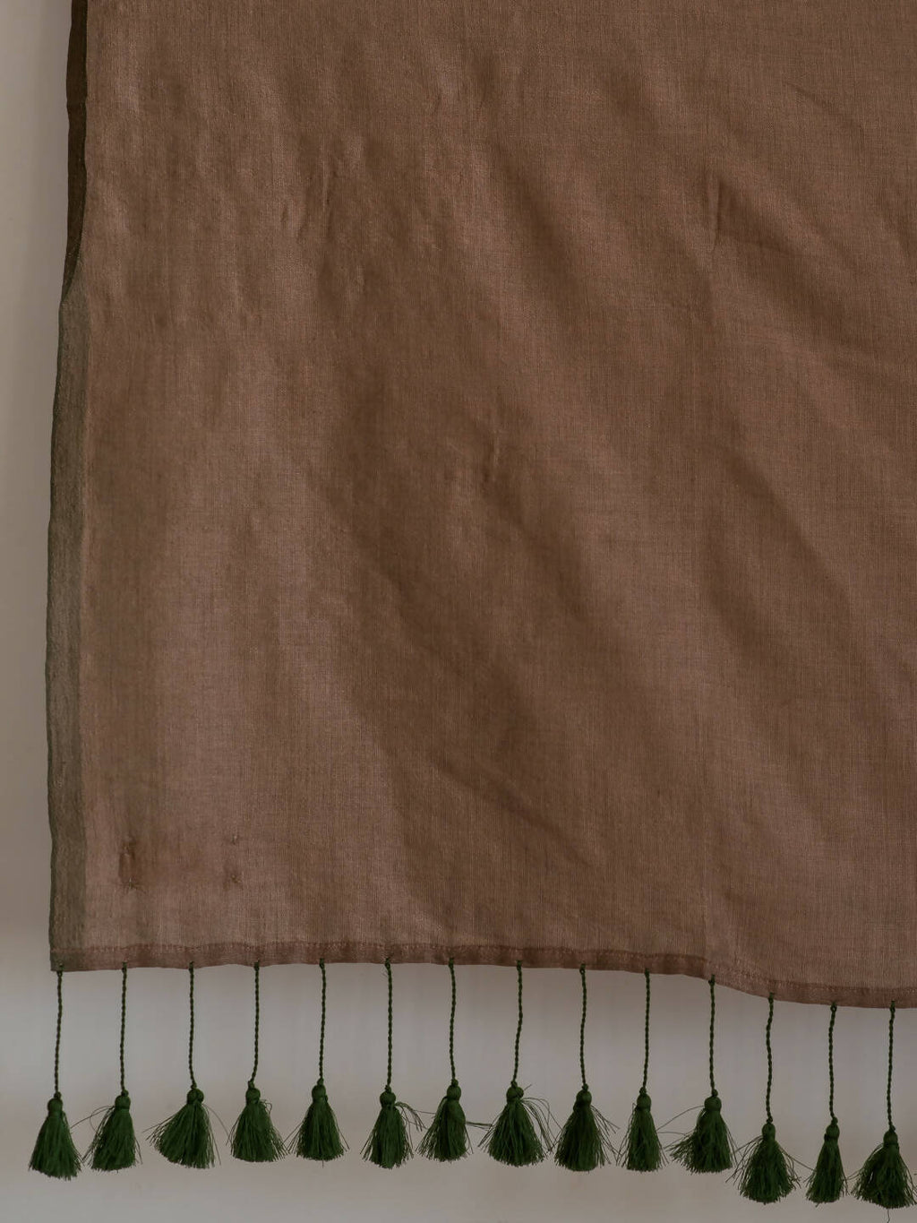 Suta Taupe Solid Cotton Blend Saree