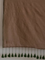 Suta Taupe Solid Cotton Blend Saree