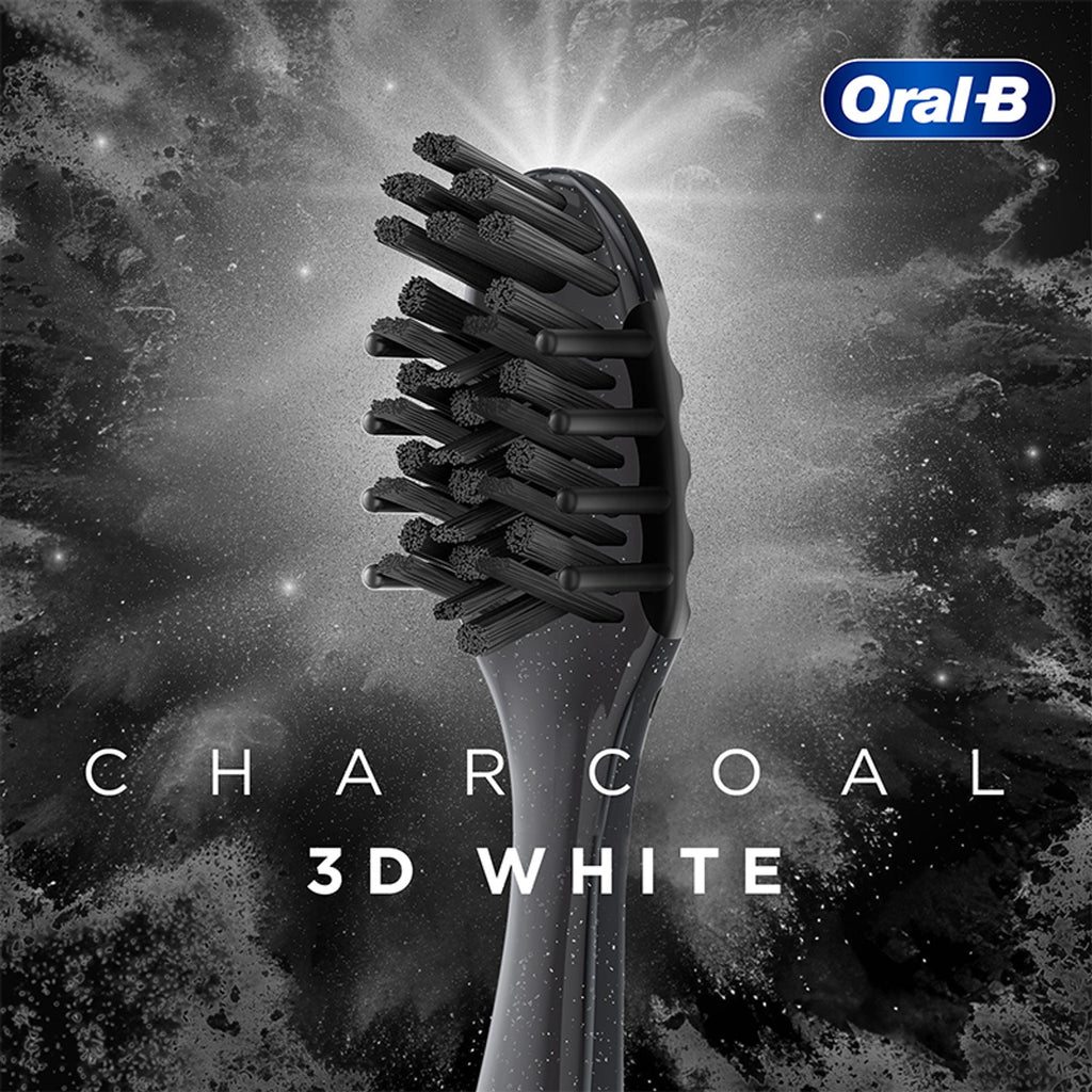 Oral-B 3D White Charcoal Soft Toothbrush For Adults (Pack Of 2)