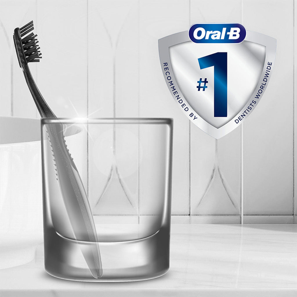 Oral-B 3D White Charcoal Soft Toothbrush For Adults (Pack Of 2)