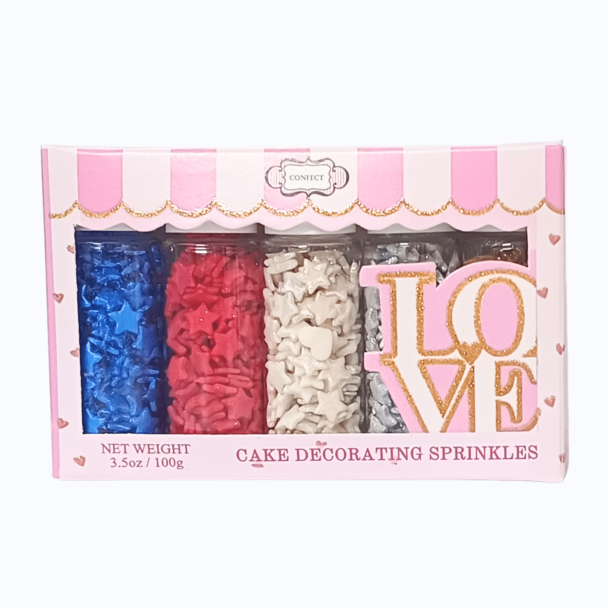 confect edible patriotic sprinkles mix blue red silver white gold sprinkles mighty hero sprinkles pack of 5 j4 02