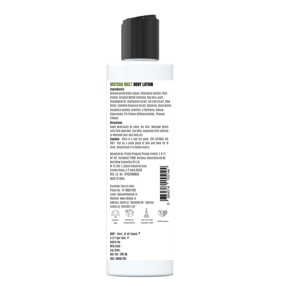 Detoxie Matcha Melt Body Lotion - Distacart
