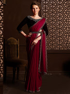 Saree Mall Embellished Border Pure Chiffon Sarees - Distacart