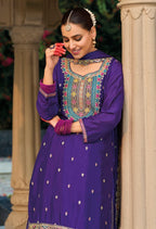Anaita Purple Premium Embroidered Chinon Readymade Salwar Suit - Distacart