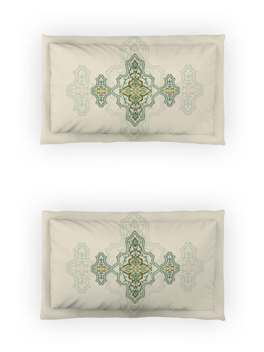 DDecor Green & White Ethnic Motifs Cotton 140 TC King Bedsheet with 2 Pillow Covers - Distacart