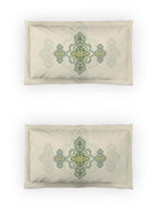 DDecor Green & White Ethnic Motifs Cotton 140 TC King Bedsheet with 2 Pillow Covers - Distacart