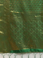 Saree Mall Green & Gold-Toned Woven Design Zari Silk Blend Banarasi Saree - Distacart