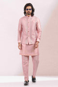 Raivat Ethnic Art Banarasi Silk Thread Work 3 Pics Jacket Set In Pink Colour
