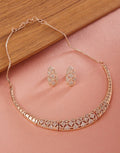 Jewel City Rose-Gold Plated White CZ-Studded Jewellery Set