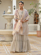 Vaasva Women's Khakhee Chanderi Sharara Set - Distacart