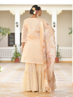 Vaasva Women's Peach Chanderi Sharara Set - Distacart