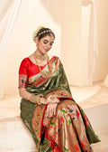 Anaita Mehendi Designer Weaving Pure Paithani Tissue Silk Saree With Blouse - Distacart