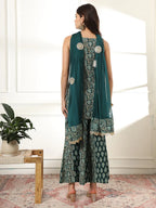 Yufta Cotton Green Kurta Palazzo Set - Distacart