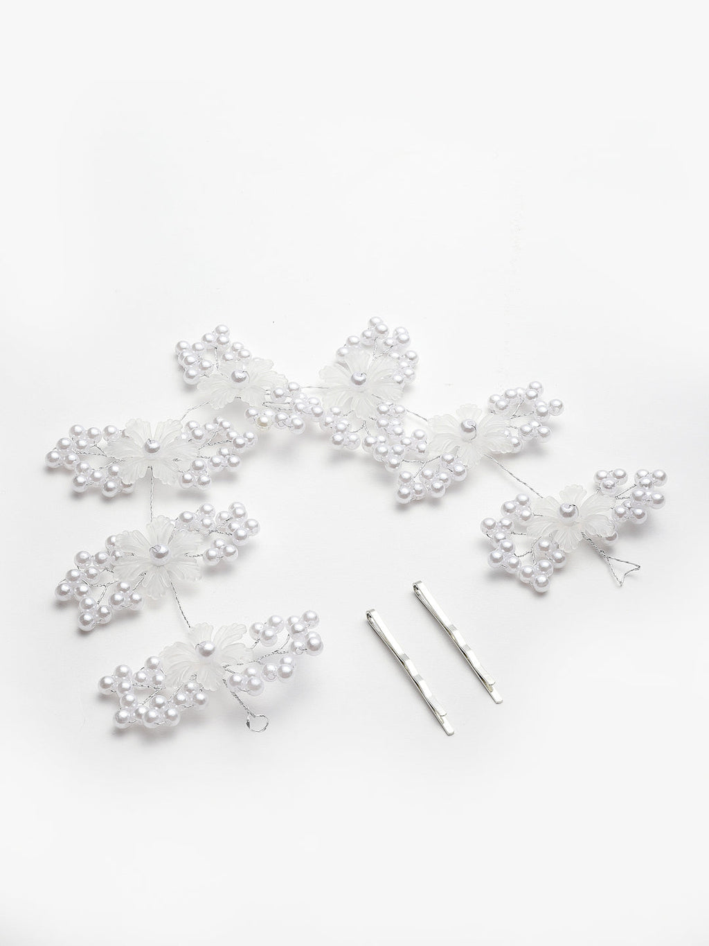 Panash Women Silver-Toned & White Embellished Tiara - Distacart