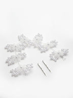 Panash Women Silver-Toned & White Embellished Tiara - Distacart