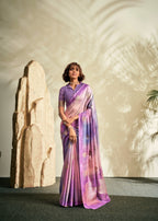 Anaita Lavender Printed Handloom Khadi Silk Silk Saree With Blouse - Distacart